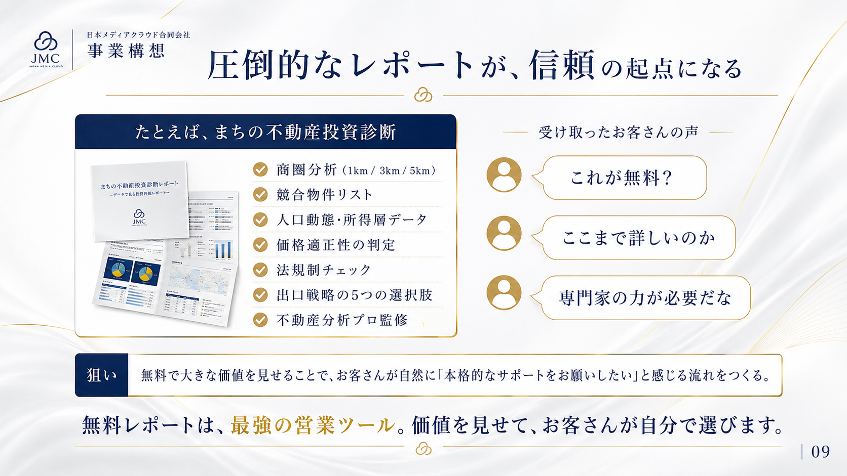 圧倒的なレポートが、信頼の起点になる